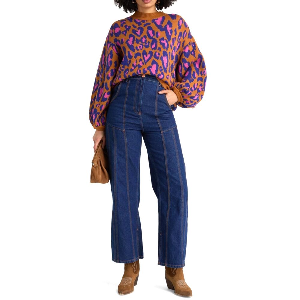 FARM Rio High Waist Snips Dark Denim Straight Leg Jeans Size 24
